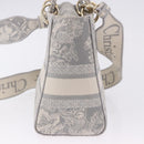 Christian Dior Lady Delight Hand Bag Canvas 2way Gray Gold Auth 199963SAM-4