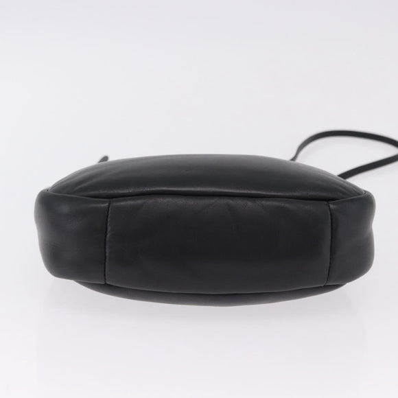 PRADA Hand Bag Soft Padded Nappa leather 2way Black Silver Auth 199964SAM