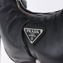 PRADA Hand Bag Soft Padded Nappa leather 2way Black Silver Auth 199964SAM-16