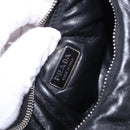 PRADA Hand Bag Soft Padded Nappa leather 2way Black Silver Auth 199964SAM-18