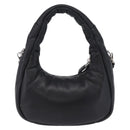 PRADA Hand Bag Soft Padded Nappa leather 2way Black Silver Auth 199964SAM-3