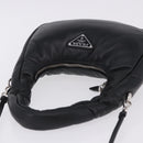 PRADA Hand Bag Soft Padded Nappa leather 2way Black Silver Auth 199964SAM-6