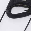 PRADA Hand Bag Soft Padded Nappa leather 2way Black Silver Auth 199964SAM-7