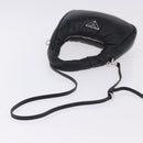 PRADA Hand Bag Soft Padded Nappa leather 2way Black Silver Auth 199964SAM-9