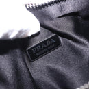 PRADA Rhinestone Hand Bag Canvas Black Silver Auth 199965M-18