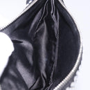 PRADA Rhinestone Hand Bag Canvas Black Silver Auth 199965M-19