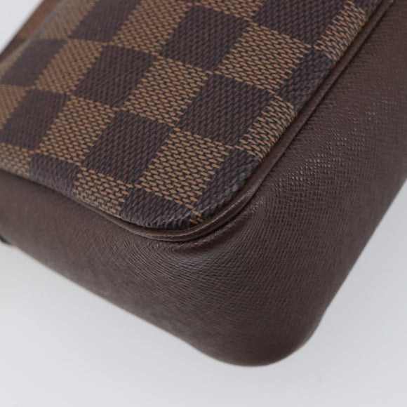 LOUIS VUITTON Damier Ebene Trousse Makeup Pouch N51982 LV Auth 199967A