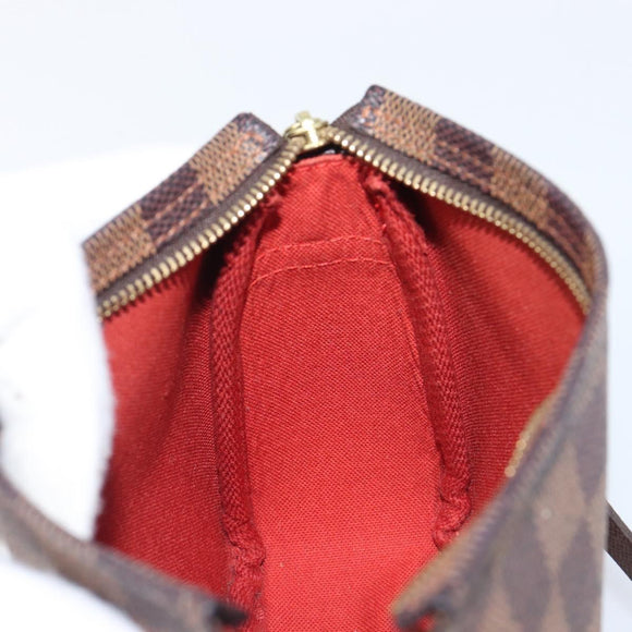 LOUIS VUITTON Damier Ebene Trousse Makeup Pouch N51982 LV Auth 199967A