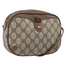 GUCCI GG Supreme Web Sherry Line Bag PVC Beige Gold 89 02 066 Auth 199976-1