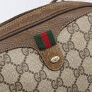 GUCCI GG Supreme Web Sherry Line Bag PVC Beige Gold 89 02 066 Auth 199976-18
