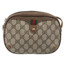 GUCCI GG Supreme Web Sherry Line Bag PVC Beige Gold 89 02 066 Auth 199976-13