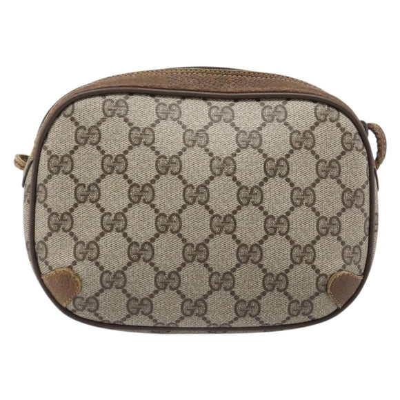 GUCCI GG Supreme Web Sherry Line Bag PVC Beige Gold 89 02 066 Auth 199976