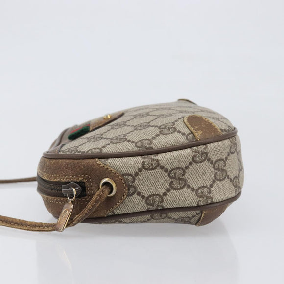 GUCCI GG Supreme Web Sherry Line Bag PVC Beige Gold 89 02 066 Auth 199976