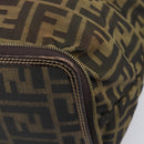 FENDI Zucca Canvas Tote Bag Nylon Brown Black Auth 199977-9