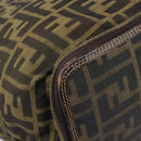 FENDI Zucca Canvas Tote Bag Nylon Brown Black Auth 199977-16