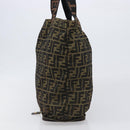 FENDI Zucca Canvas Tote Bag Nylon Brown Black Auth 199977-3