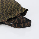FENDI Zucca Canvas Tote Bag Nylon Brown Black Auth 199977-7
