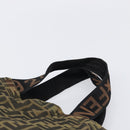 FENDI Zucca Canvas Tote Bag Nylon Brown Black Auth 199977-8