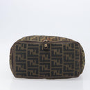 FENDI Zucca Canvas Tote Bag Nylon Brown Black Auth 199977-5