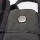 HERMES Fourre Tout PM Hand Bag cotton Gray Silver Auth 199978-14