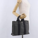 HERMES Fourre Tout PM Hand Bag cotton Gray Silver Auth 199978-21