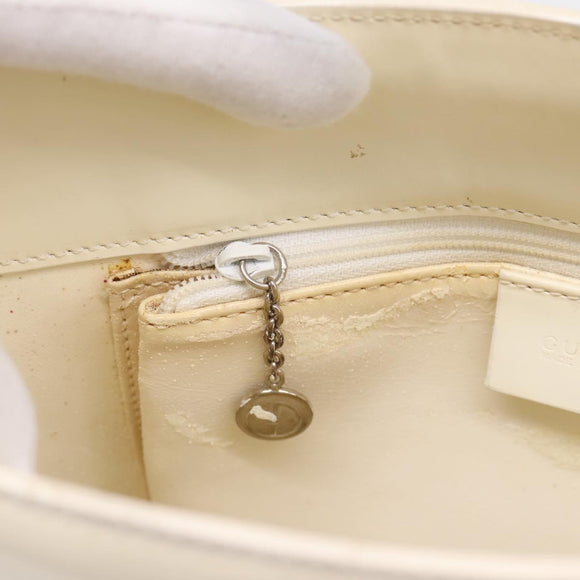 GUCCI Shoulder Bag Patent leather White Silver 001 1013 3037 Auth 199981