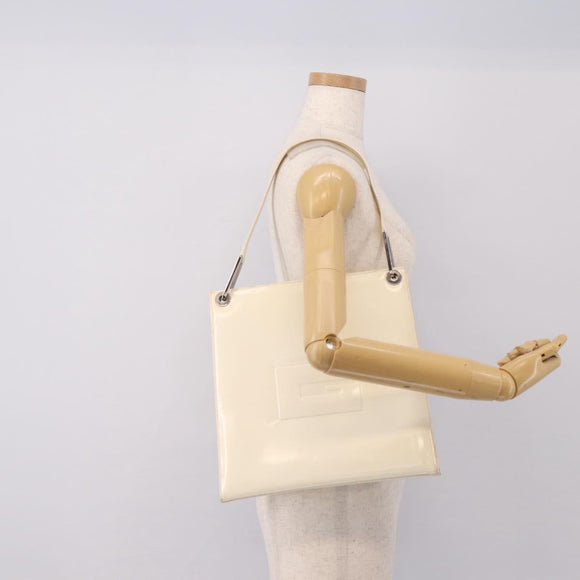 GUCCI Shoulder Bag Patent leather White Silver 001 1013 3037 Auth 199981