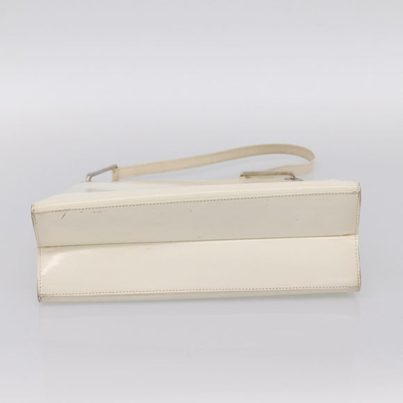 GUCCI Shoulder Bag Patent leather White Silver 001 1013 3037 Auth 199981