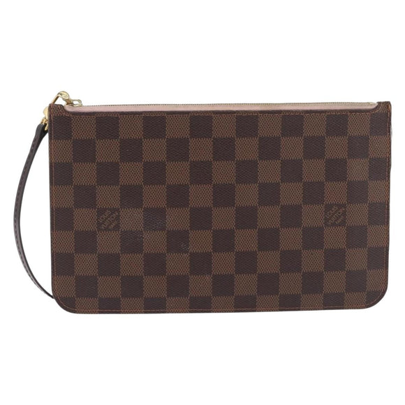 LOUIS VUITTON Damier Ebene Neverfull MM Pouch LV Auth 199983