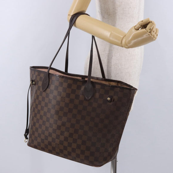 LOUIS VUITTON Damier Ebene Neverfull MM Tote Bag N51105 LV Auth 199984