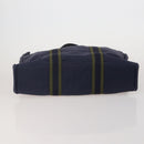 HERMES Fourre Tout MM Hand Bag cotton 4Set Navy Black Auth 199989-12