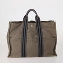 HERMES Fourre Tout MM Hand Bag cotton 4Set Navy Black Auth 199989-14