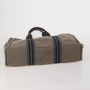 HERMES Fourre Tout MM Hand Bag cotton 4Set Navy Black Auth 199989-18
