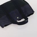HERMES Fourre Tout MM Hand Bag cotton 4Set Navy Black Auth 199989-23