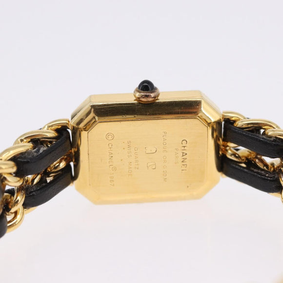 CHANEL Premiere L Watches metal Gold Tone CC Auth 199990SAM