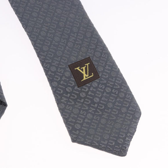 LOUIS VUITTON Necktie Silk Gray LV Auth 199991M