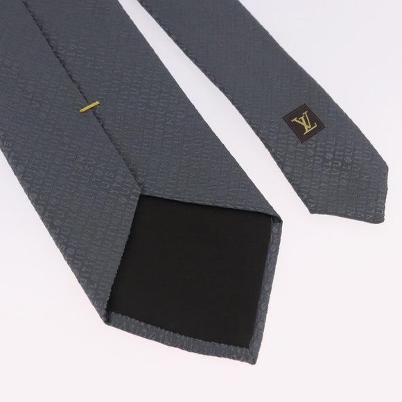 LOUIS VUITTON Necktie Silk Gray LV Auth 199991M