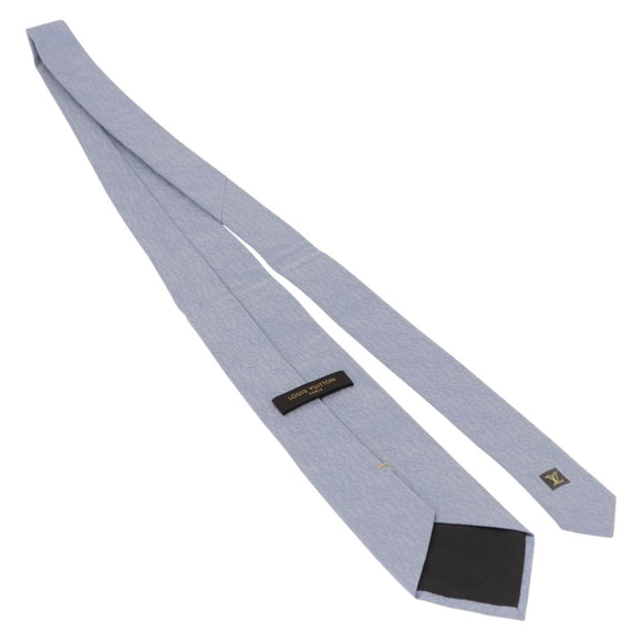 LOUIS VUITTON Necktie Silk Light Blue LV Auth 199992M