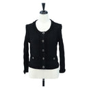 CHANEL cardigan Jacket Viscose Black CC Auth 199994M-1