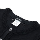 CHANEL cardigan Jacket Viscose Black CC Auth 199994M-12