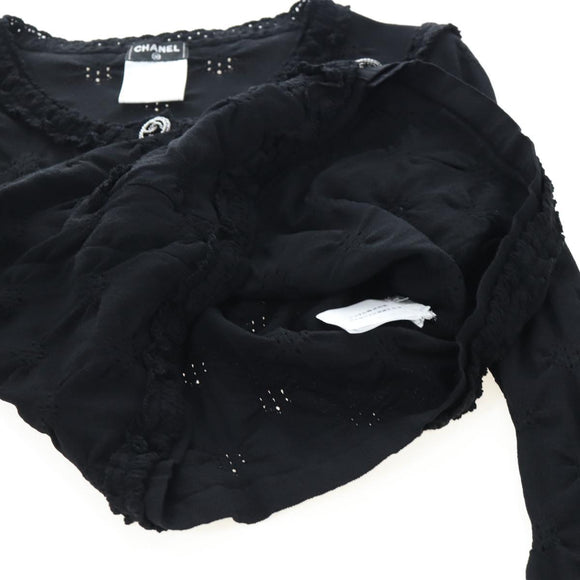 CHANEL cardigan Jacket Viscose Black CC Auth 199994M