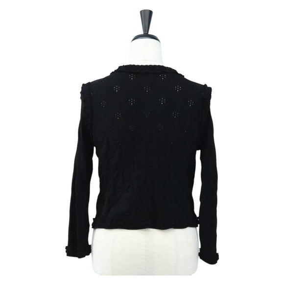 CHANEL cardigan Jacket Viscose Black CC Auth 199994M
