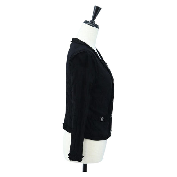 CHANEL cardigan Jacket Viscose Black CC Auth 199994M