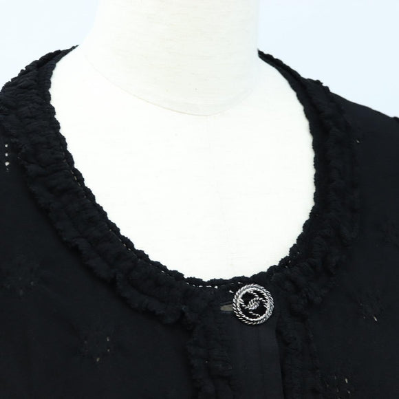 CHANEL cardigan Jacket Viscose Black CC Auth 199994M