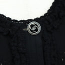 CHANEL cardigan Jacket Viscose Black CC Auth 199994M-6