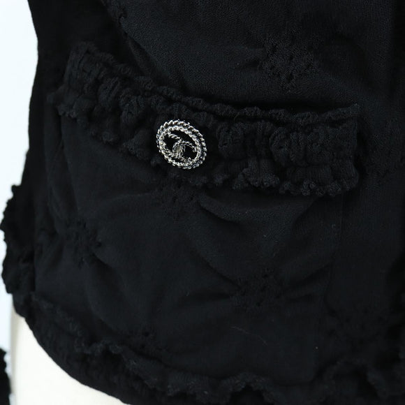 CHANEL cardigan Jacket Viscose Black CC Auth 199994M
