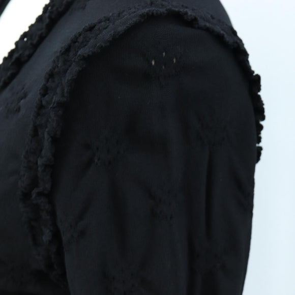 CHANEL cardigan Jacket Viscose Black CC Auth 199994M