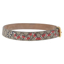 GUCCI GG Supreme King Snake Print Belt PVC 39.4"" Beige Gold 434520 Auth 199995A-4