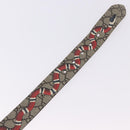 GUCCI GG Supreme King Snake Print Belt PVC 39.4"" Beige Gold 434520 Auth 199995A-5