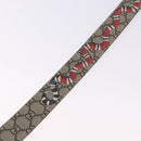 GUCCI GG Supreme King Snake Print Belt PVC 39.4"" Beige Gold 434520 Auth 199995A-6